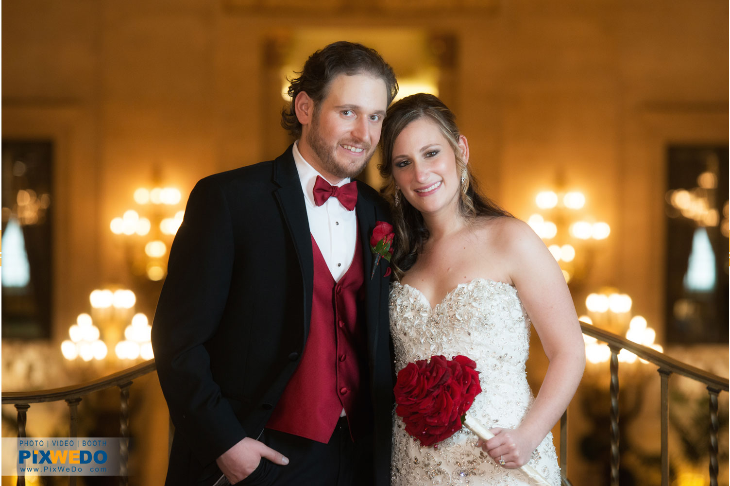 Bride and Groom at Palmer House Chicago