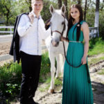 Engagement photosession with horse Morton Grove and Glenview