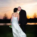 Sunset at Golf course picture of Bride and Groom