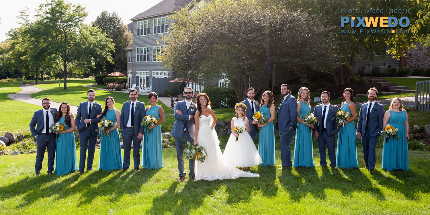 Bridal Party with Bride and Groom at Geneva National Resort Lake Geneva Wisconsin